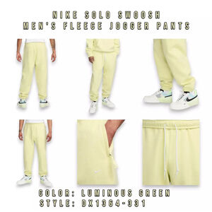 Nike Solo Swoosh Fleece Jogger Pants Sweatpants DX1364-331 Mens Green Sz LG‎ _A2